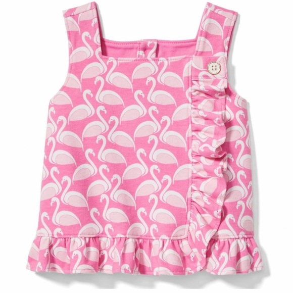 Janie and Jack Flamingo Ruffle Top - Picture 1 of 6